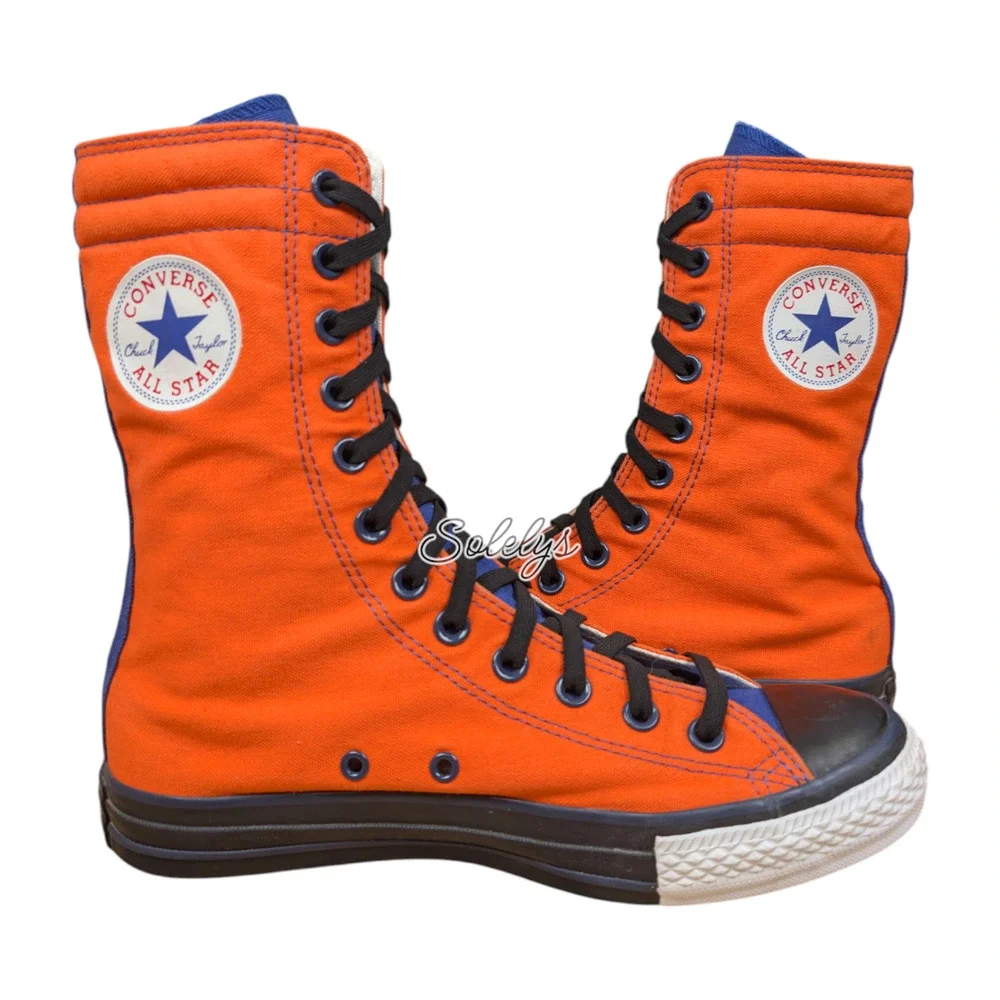 Converse 2012 XHI Extra Calf High Custom Orange Blue Black Sneaker Boot Womens 8